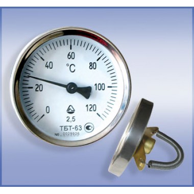 Термометр биметаллический трубный ТБТ-63 0120-2,5 ТУ У 33.2-14307481-033:2005