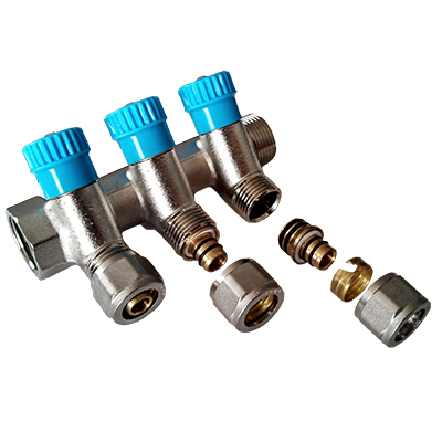 Коллектор с регулируемыми кранами и евроконусами 1  В-Н х 2 * 1/2х16