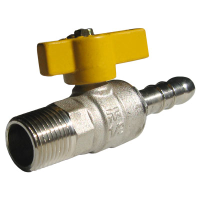 Кран шаровый газовый прямой для присоединения шланга 1/2 Н х 13 (2251G1304), TIEMME (Италия)
