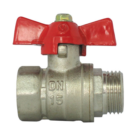 Кран шаровый водяной с мотыльком В-Н 1/2, VALVE