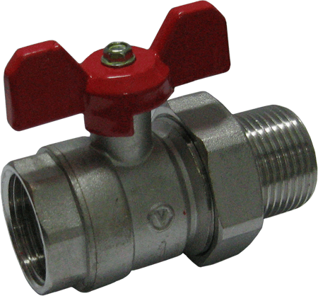 Кран шаровый прямой с американкой В-Н 1/2 (110N0004), VALVE