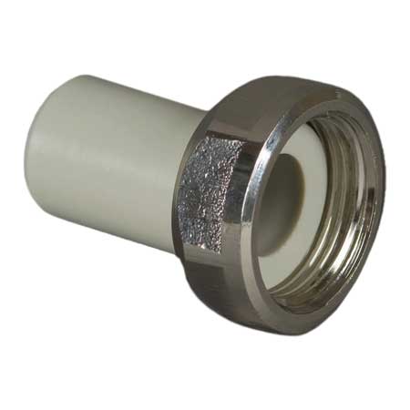 Штуцер ППР пластиковый с перекидной гайкой НП х ВР d50 х 2 (Чехия)