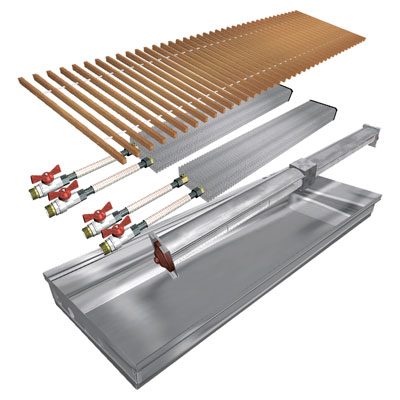 Конвектор внутрипольный с принудительной конвекцией KVM.380/1750/90, POLVAX (Польша)